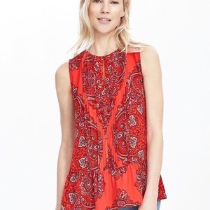 Banana Republic Sleeveless Paisley Top SZ M